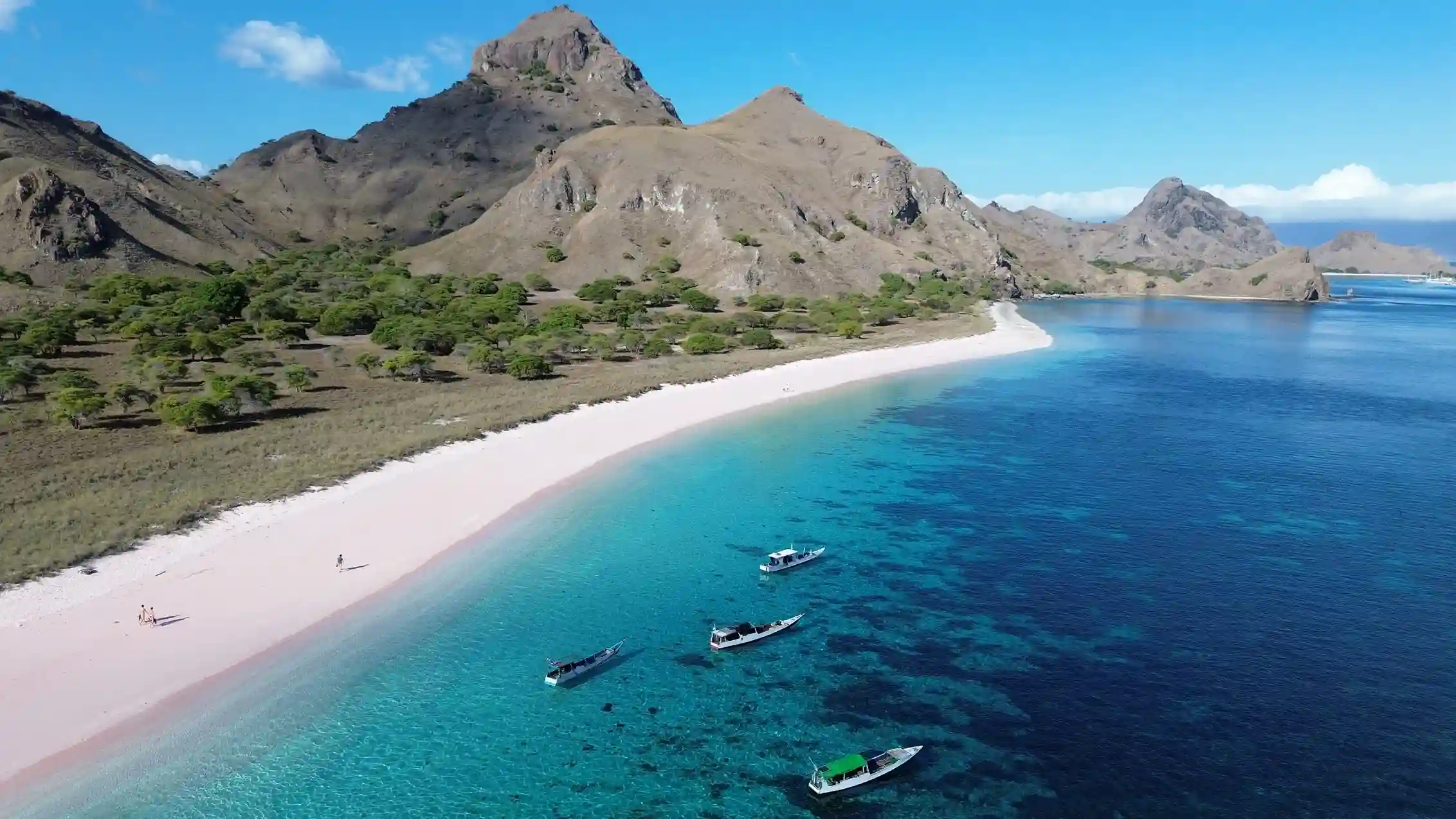 Pink Beach from the air, Komodo National Park