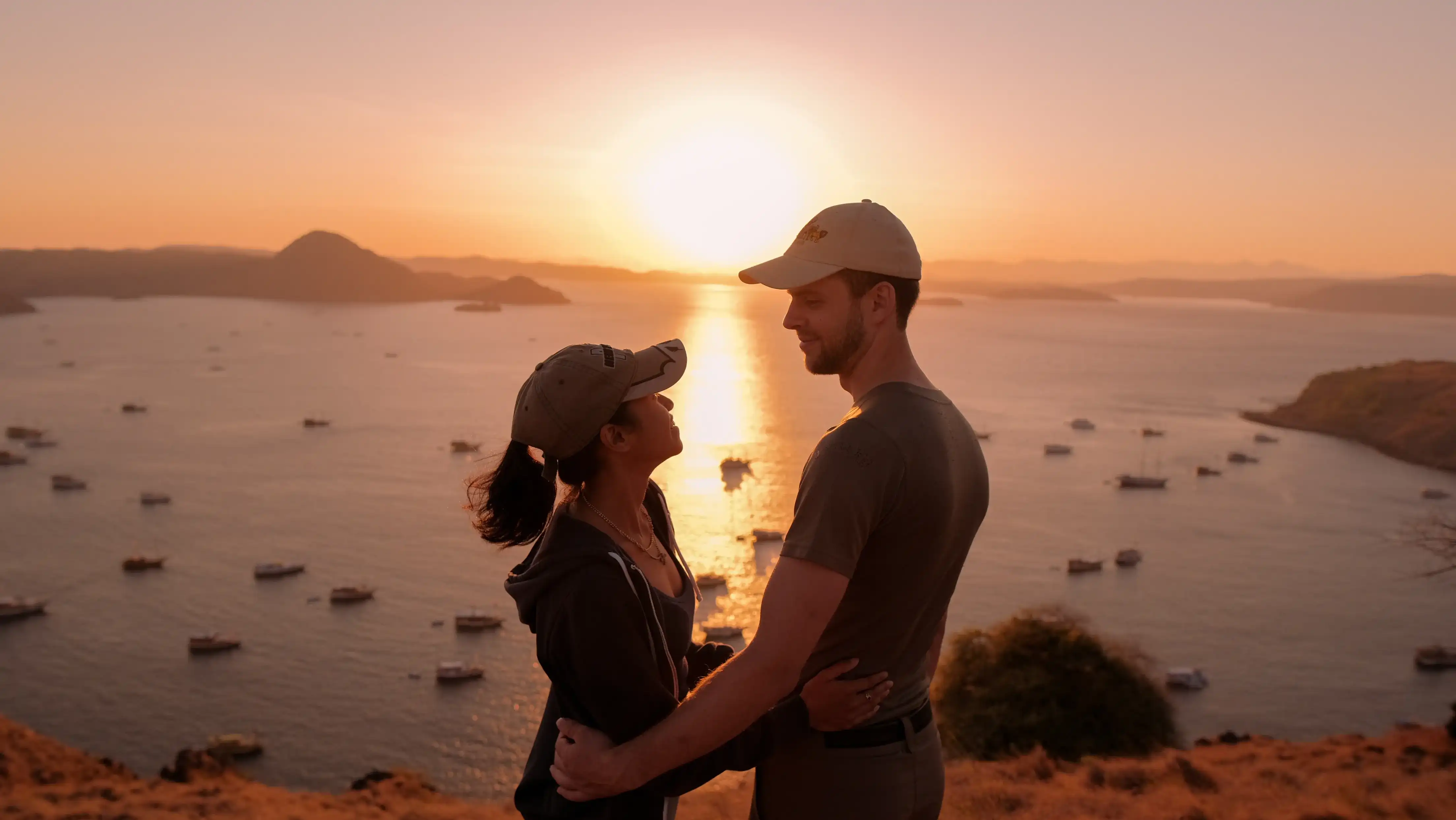 Sunrise over the islands of Komodo National Park